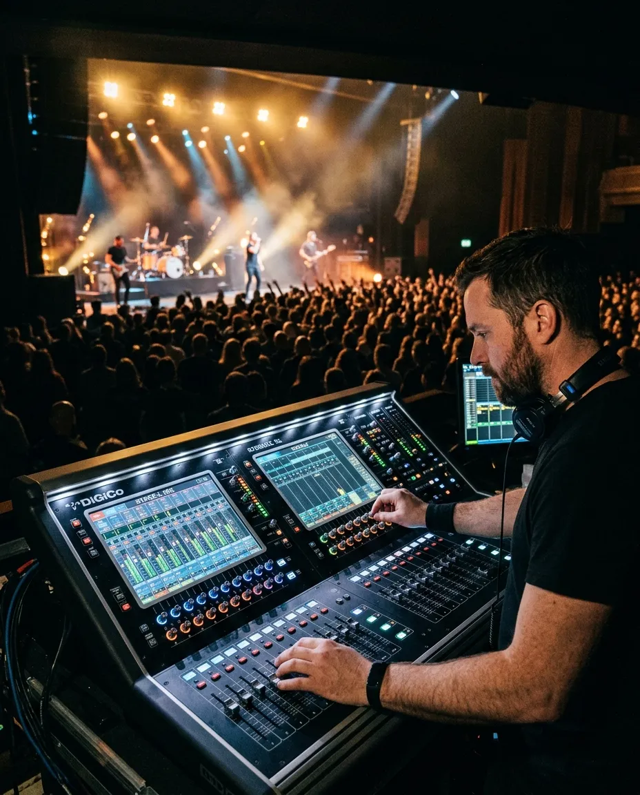SEG-teamet under rigging och scenförberedelser